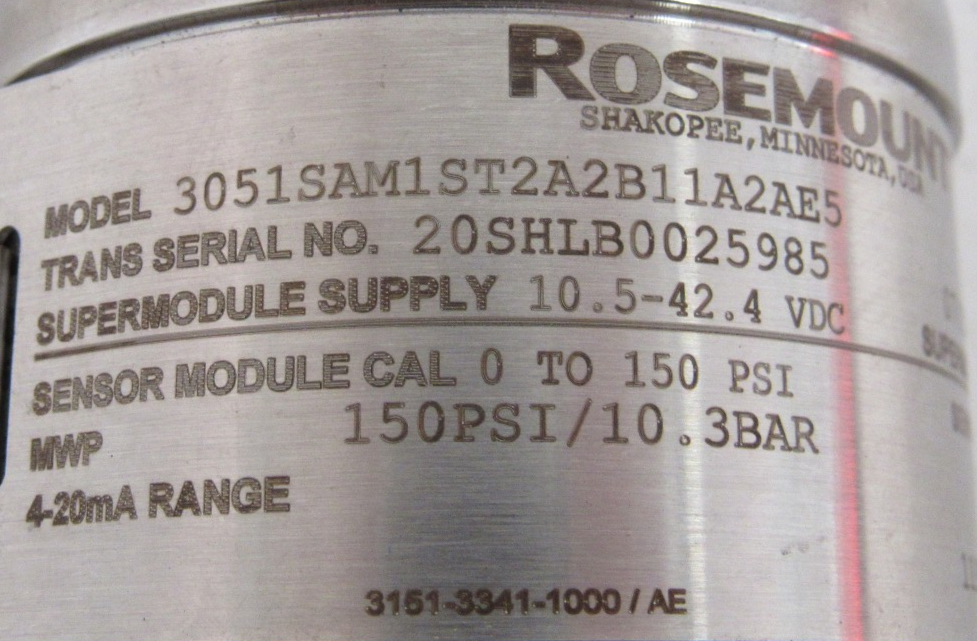 NEW ROSEMOUNT 3051SAM1ST2A2B11A2AE5 TRANSMITTER PRESSURE GAUGE - SB ...