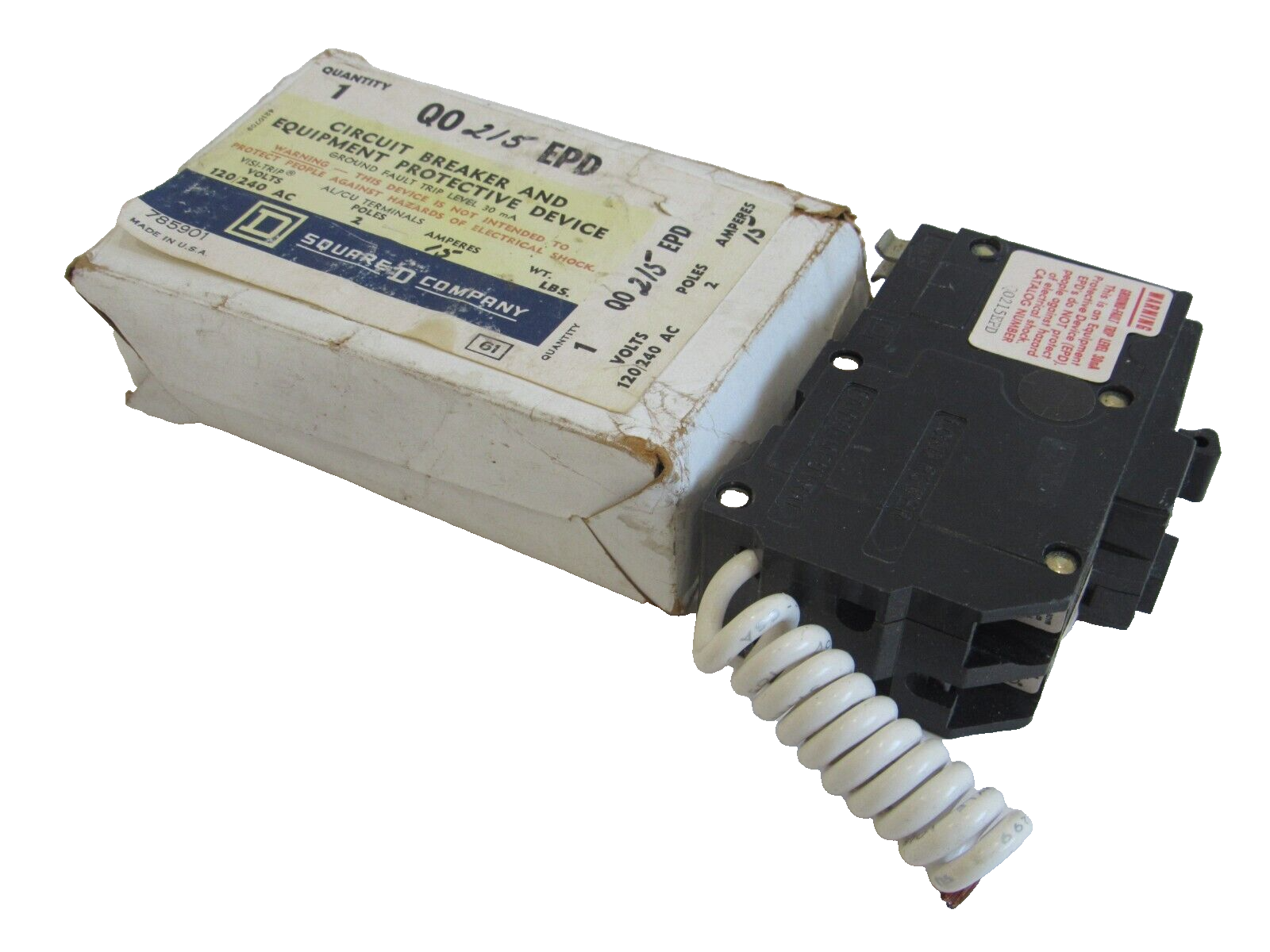 NEW SQUARE D QO215EPD CIRCUIT BREAKER 120/240AC 2 POLES 15 AMP