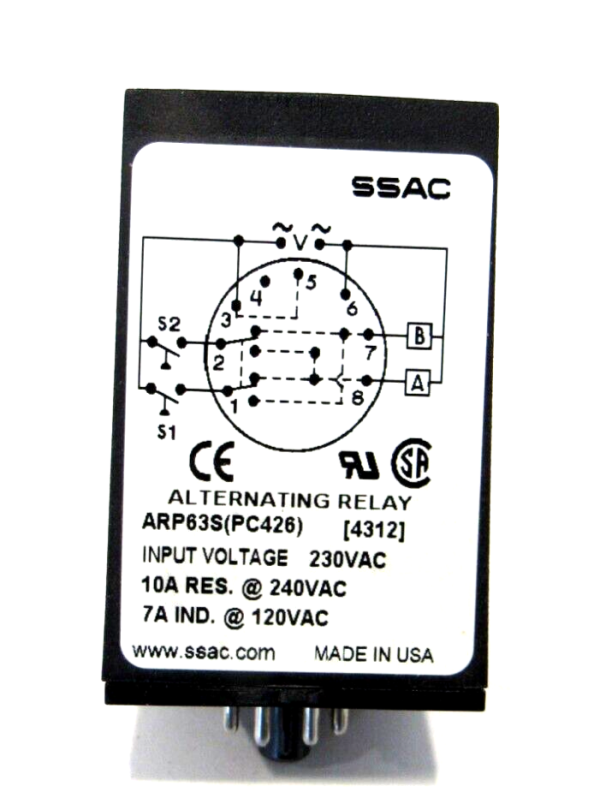 Ssac Relay NEW SSAC ARP63S TIME DELAY RELAY - SB Industrial Supply, Inc.