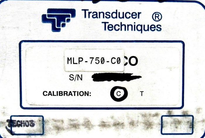 USED TRANSDUCER TECHNIQUES MLP-750-C0 LOAD CELL SENSOR MLP750C0 750 LBS - Image 5