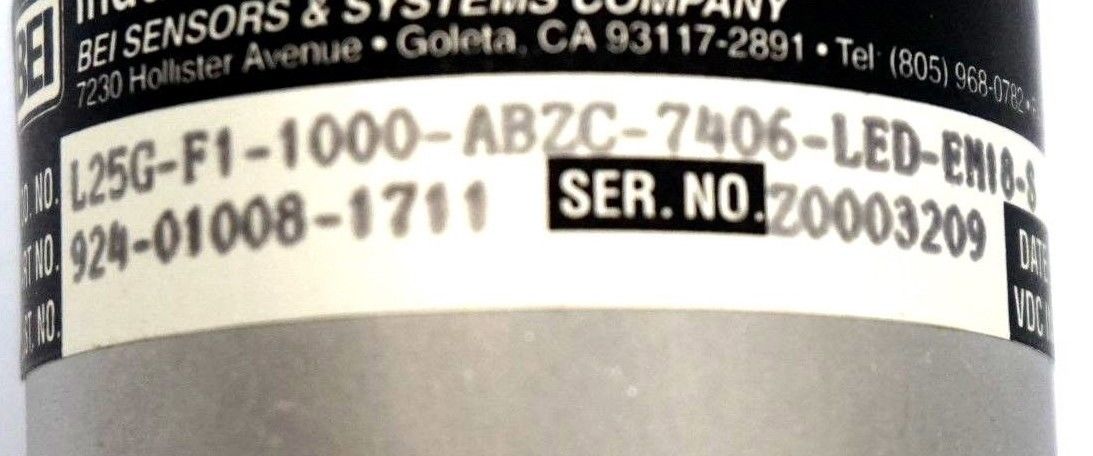 NEW BEI SENSORS L25G-F1-1000-ABZC-7406-LED-EM16-S ENCODER - Image 3