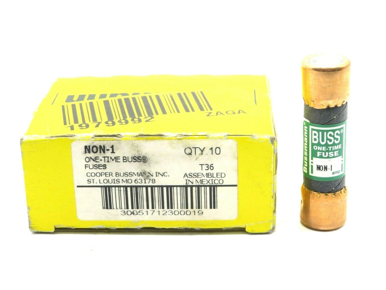 10 NEW BUSSMANN NON1 ONE TIME FUSES NON1 SB Industrial Supply, Inc.
