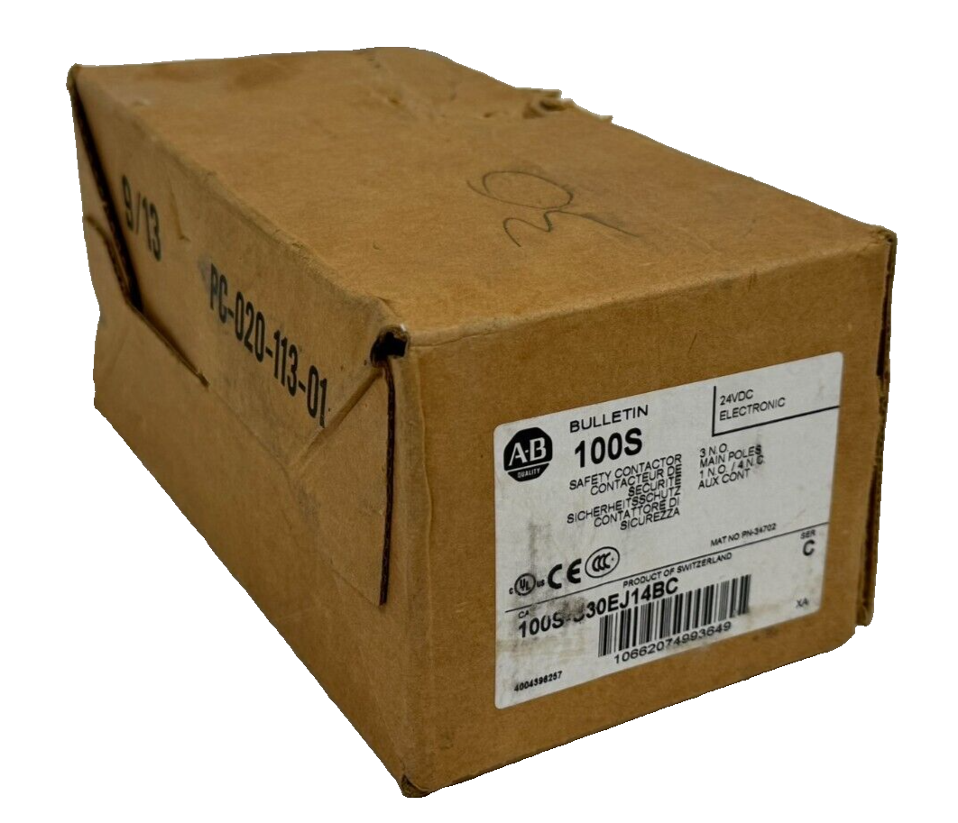 100S-C30EJ14BC SAFETY CONTACTOR SER. C 24VDC PRE-OWNED UNUSED SURPLUS