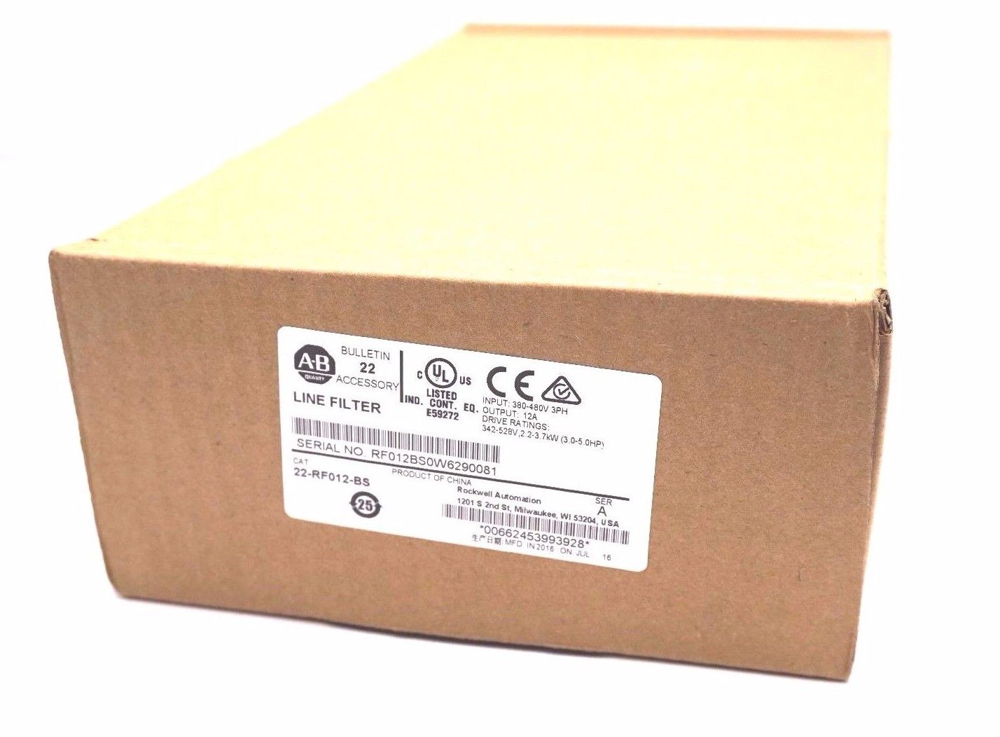 NEW ALLEN BRADLEY 22-RF012-BS LINE FILTER SER.A 22RF012BS