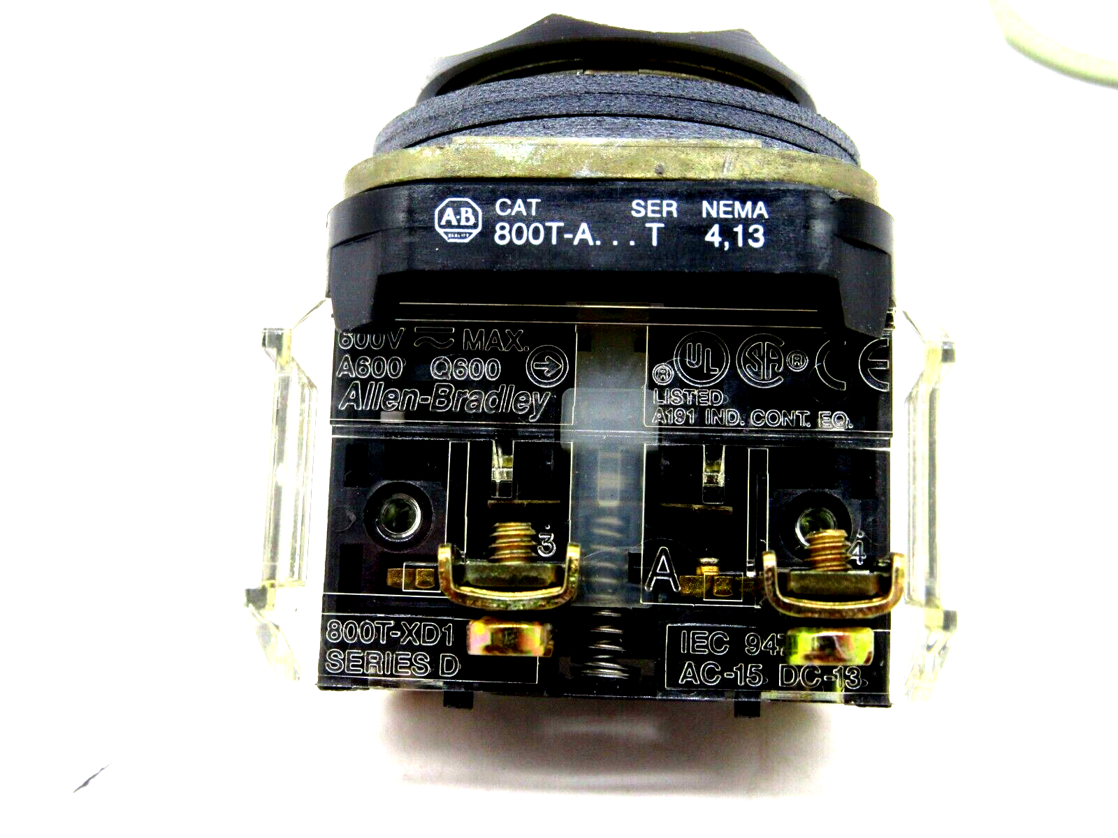 NEW ALLEN BRADLEY 800T-A1D1 PUSH BUTTON CONTACT SERIES T 800TA1D1 - SB ...