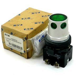 NEW EATON CORPORATION HT8GDGV3 ILLUM GREEN PB W/ GUARD 24V