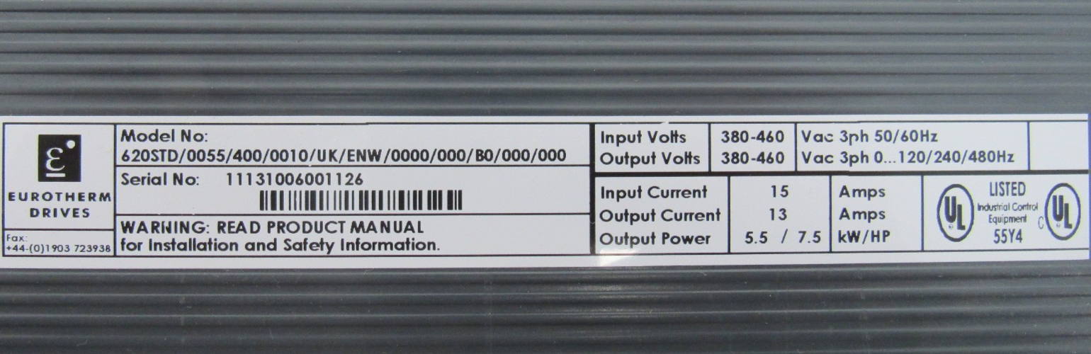 NEW EUROTHERM DRIVES 620STD/0055/400/0010/UK/ENW/0000/000/B0/000/000 DRIVE 7.5HP - Image 4