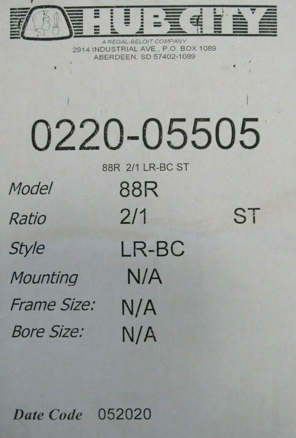 NEW HUB CITY 0220-05505 GEAR BOX 2:1 88R LR-BCST 1-3/8" DIA. 022005505 - Image 5