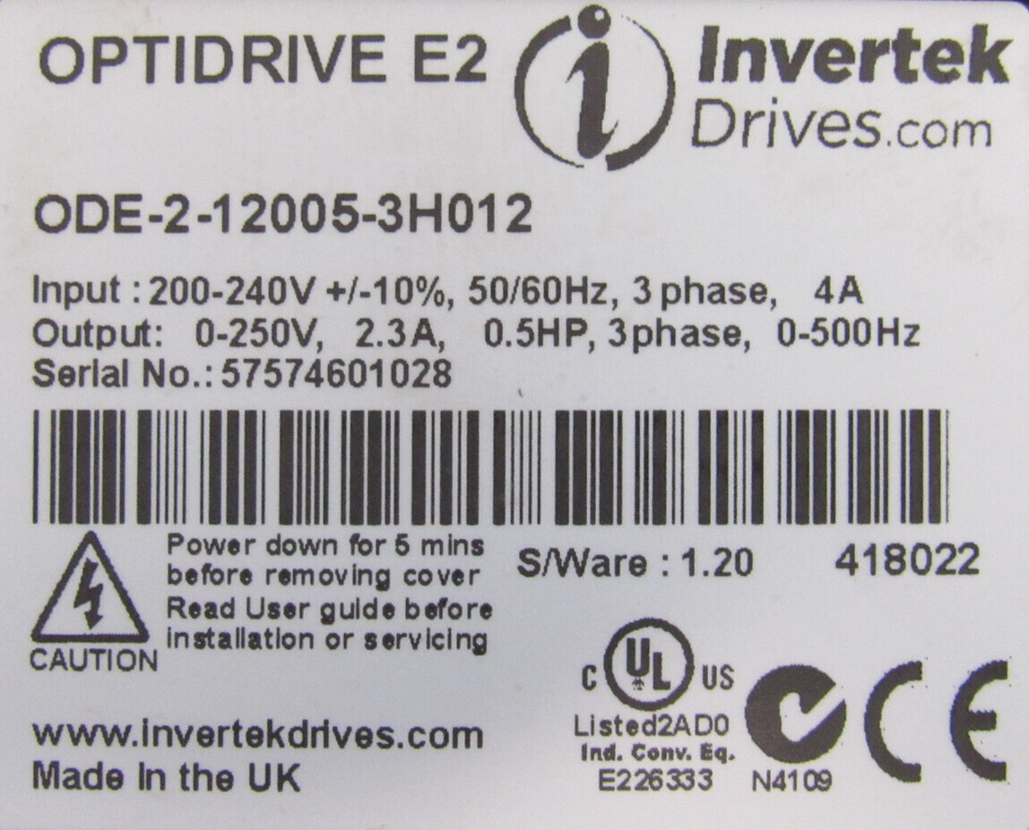 NEW INVERTEK 0DE-2-12005-3H012 OPTIDRIVE E2 0DE2120053H012 - Image 4