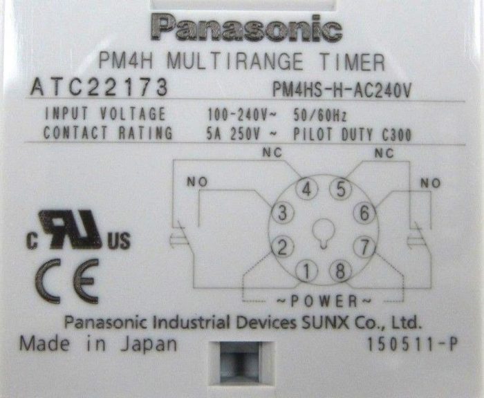 NEW PANASONIC PM4HS-H-AC240V MULTIRANGE TIMER W/ AT8-DF8K SOCKET PM4HSHAC240V - Image 6
