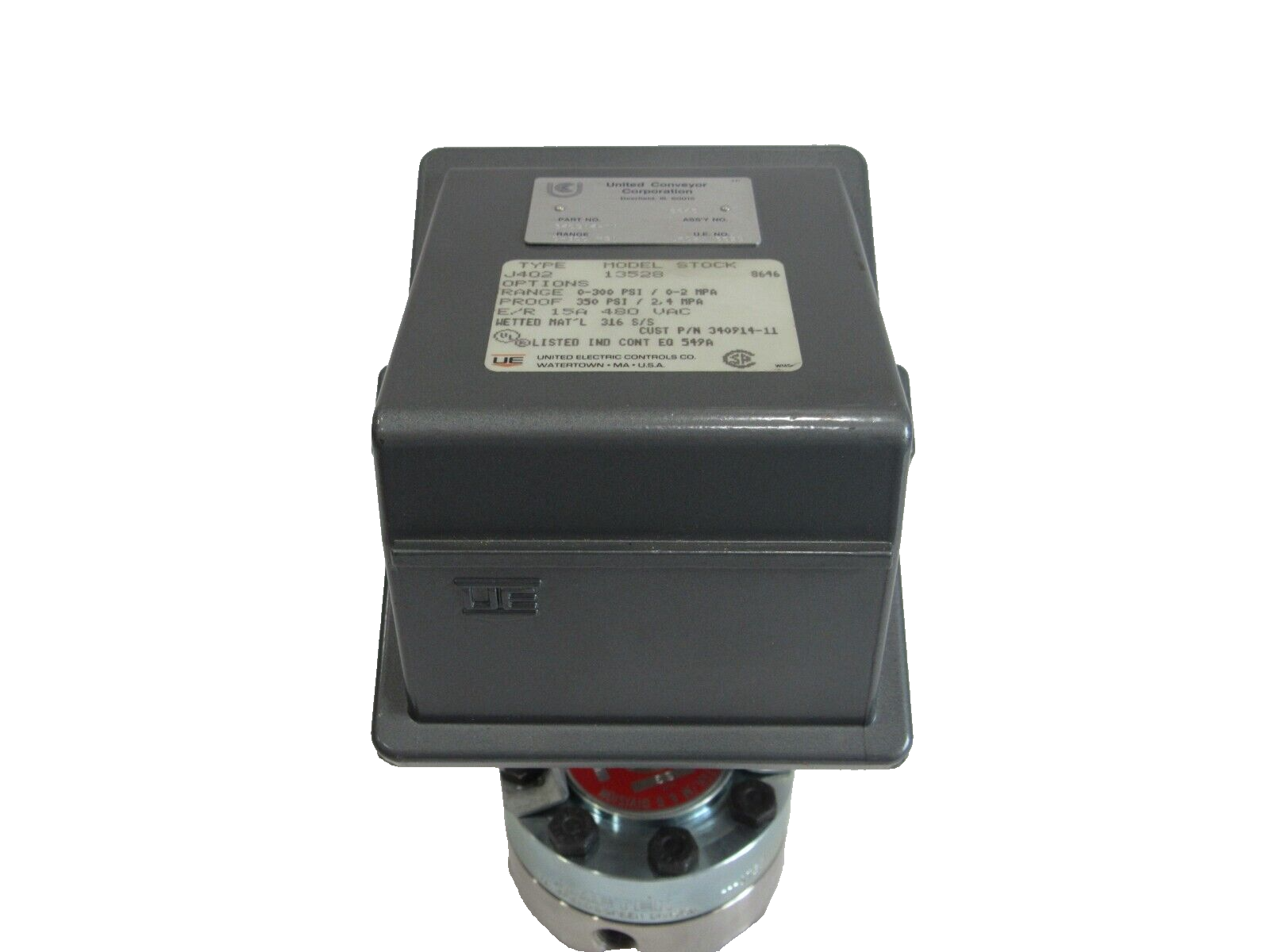 NEW UNITED ELECTRIC J402-13528 PRESSURE SWITCH J40213528 - Image 7