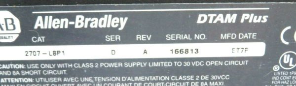 USED ALLEN BRADLEY 2707-L8P1 SERIES D REV A OPERATOR INTERFACE 2707L8P1 - Image 4