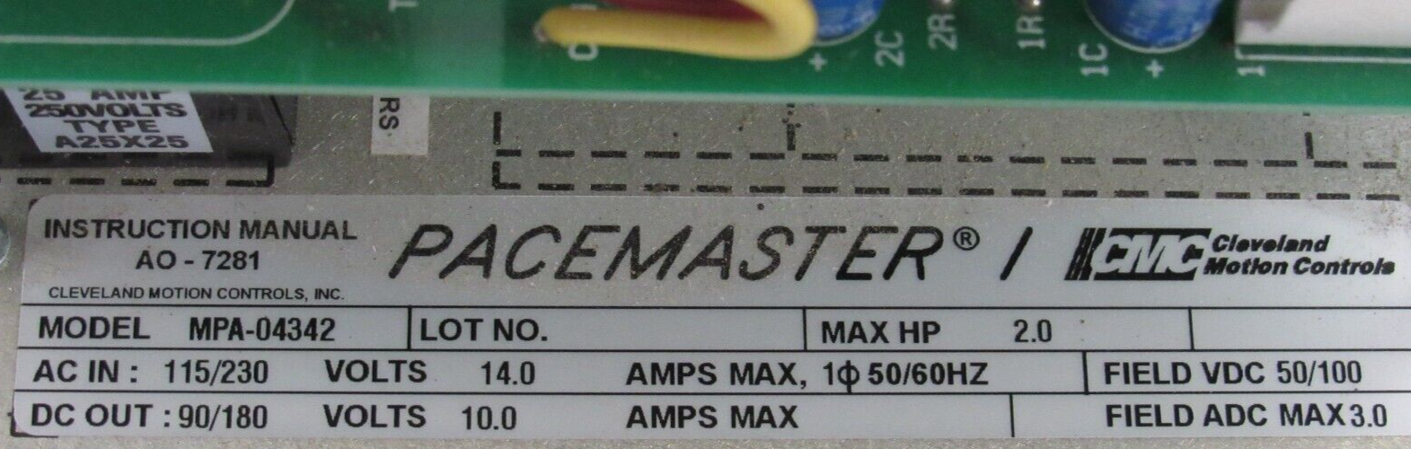 USED CLEVELAND MOTION CONTROL MPA-04342 PACEMASTER DRIVE MPA04342 - Image 5