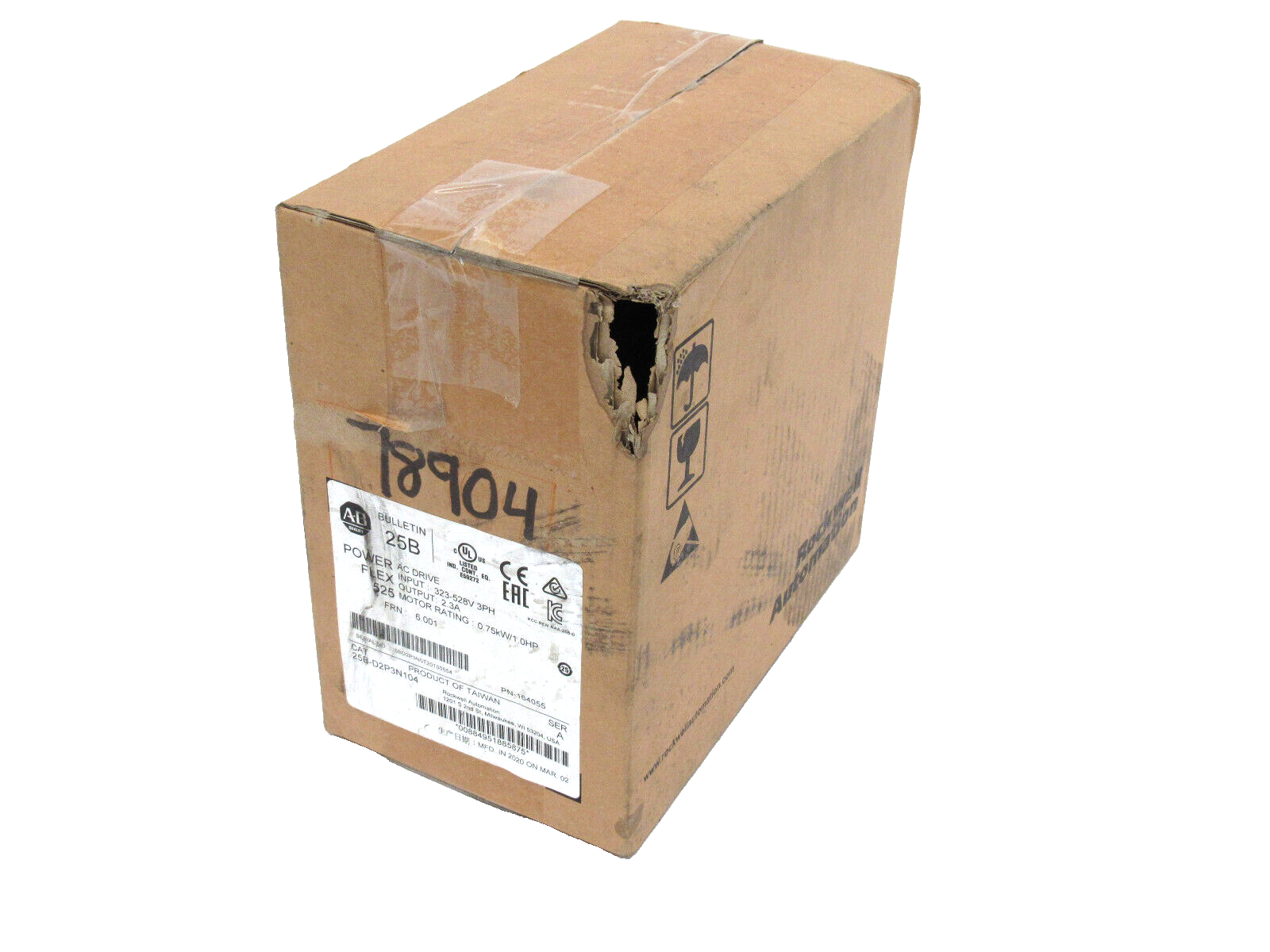 NEW ALLEN BRADLEY 25B-D2P3N104 POWER FLEX 525 DRIVE 1HP SER.A 25BD2P3N104
