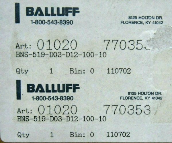 NEW BALLUFF BNS-519-D03-D12-100-10 LIMIT SWITCH BNS519D03D1210010 - Image 6