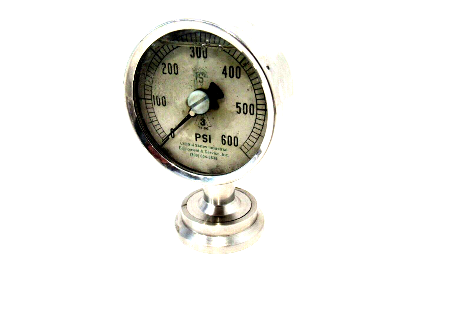 NEW CENTRAL STATES INDUSTRIAL PRESSURE GAUGE 0-600 PSI