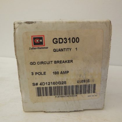 NEW CUTLER HAMMER GD-3100 CIRCUIT BREAKER  GD3100