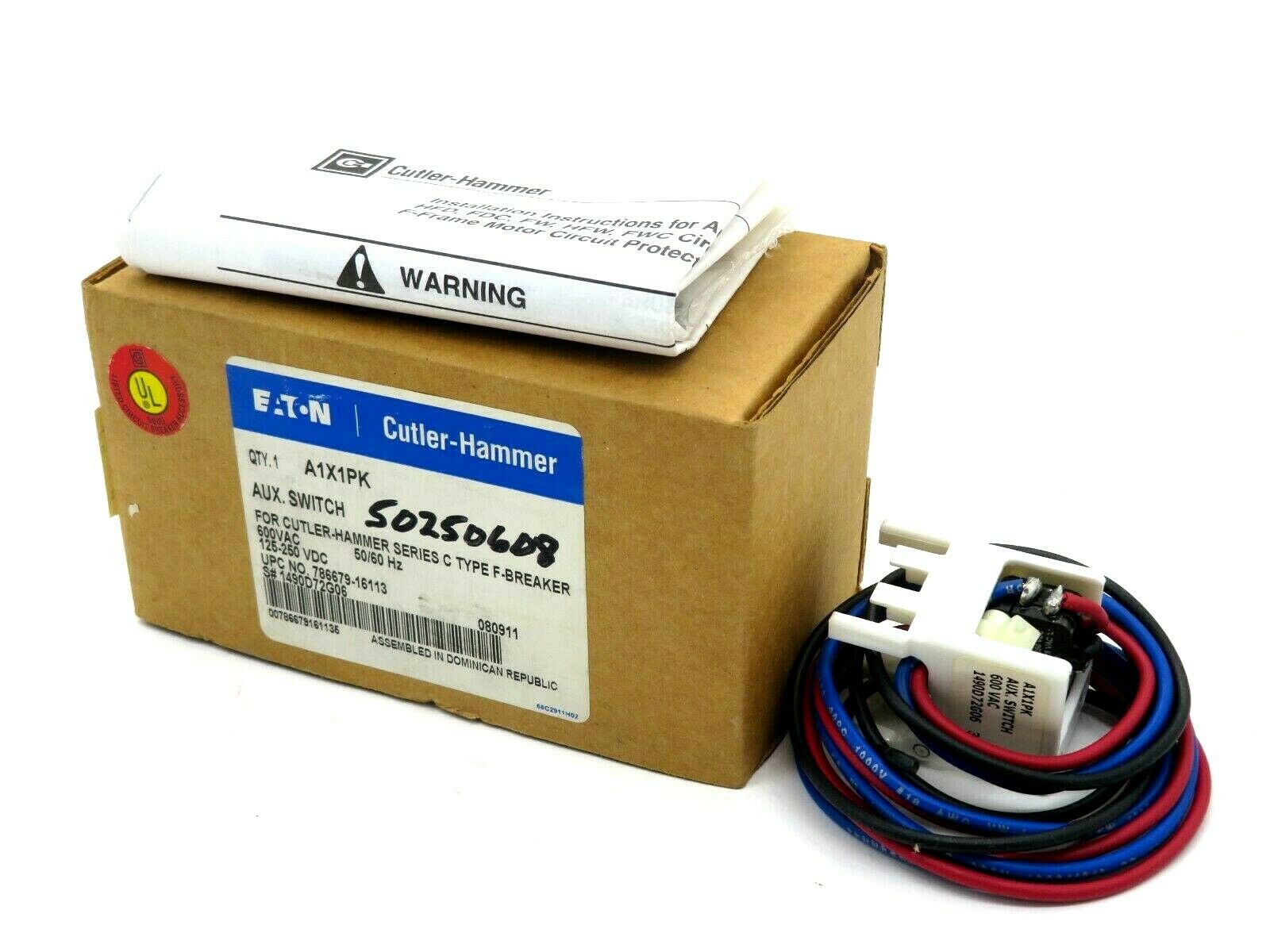 NEW EATON CUTLER HAMMER A1X1PK AUXILIARY SWITCH SERIES C