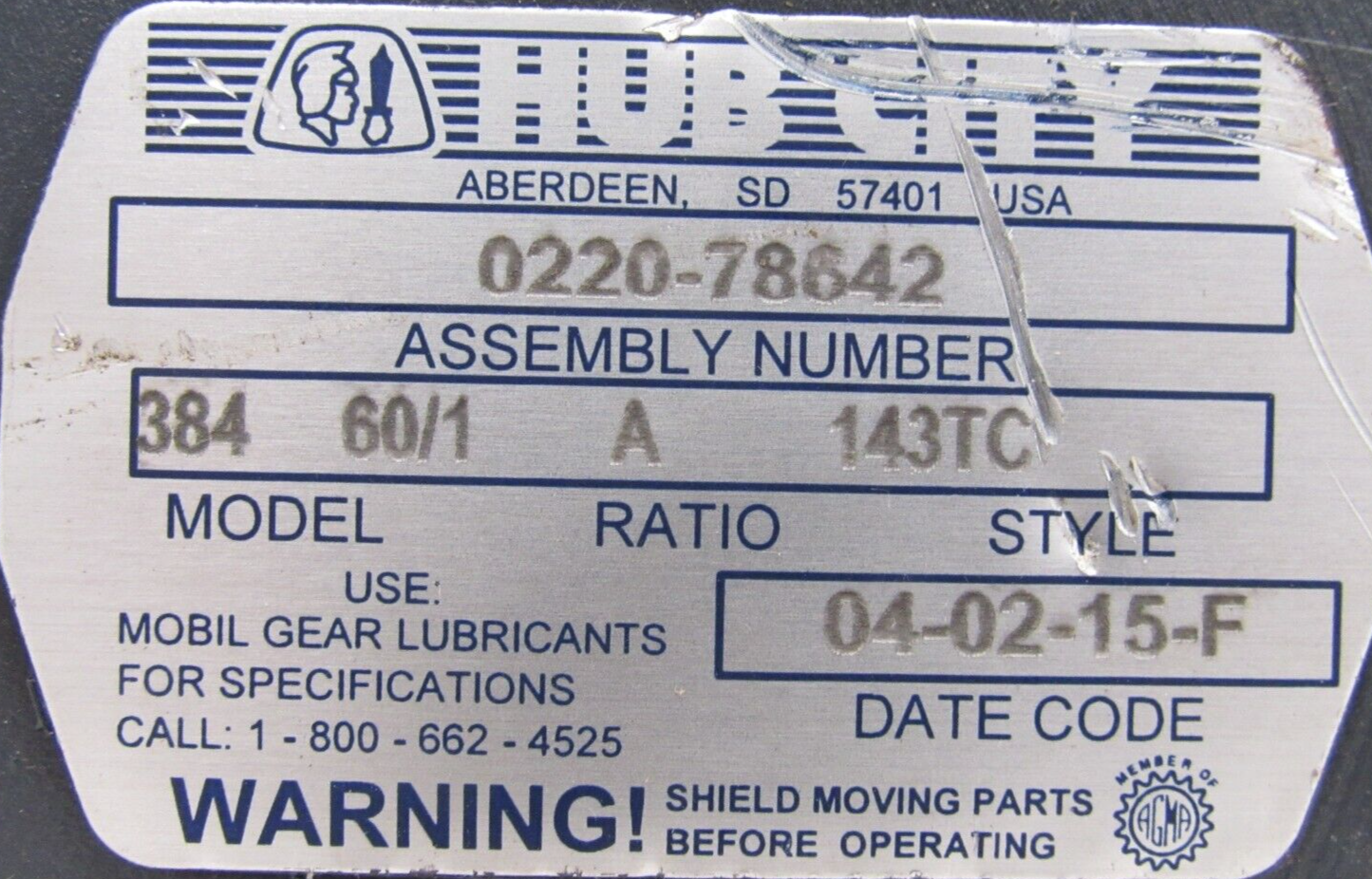 NEW HUB CITY 0220-78642 GEAR REDUCER 60:1 143TC 022078642 - Image 5