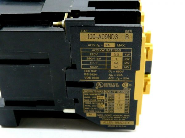 USED ALLEN BRADLEY 100-A09ND3 CONTACTOR 100A09ND3 - Image 4