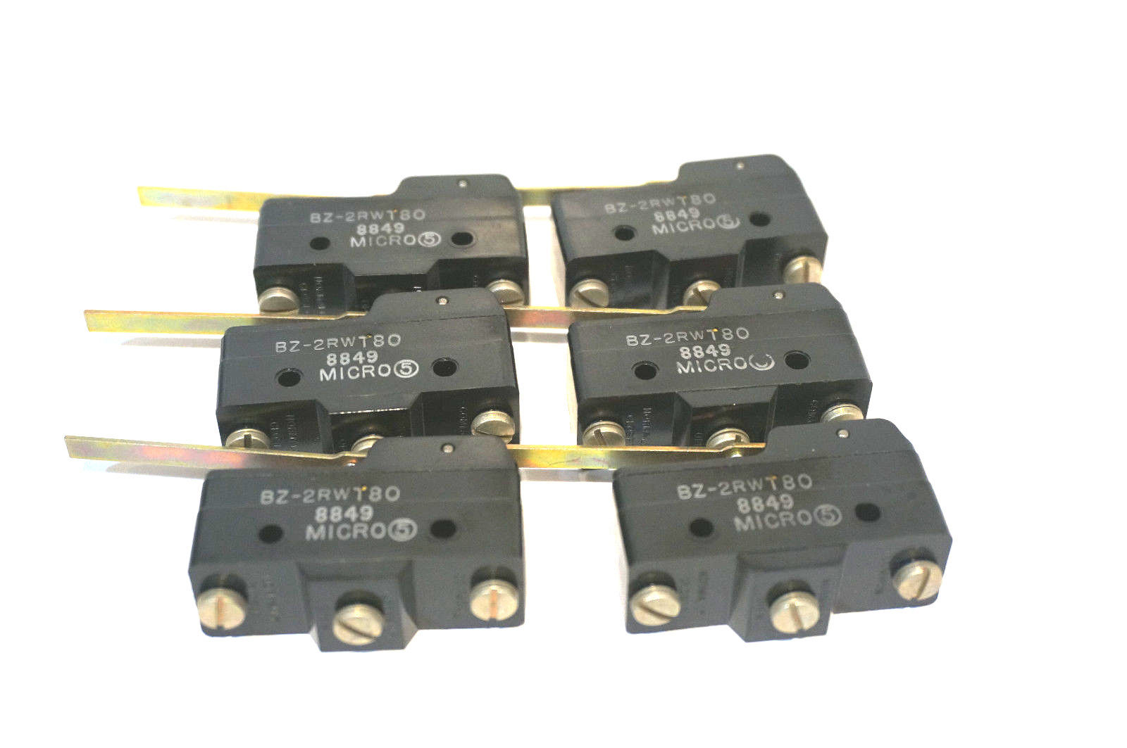 6 NEW MICROSWITCH BZ-2RWT80 STRAIGHT LEVER MICRO SWITCH BZ2RWT80