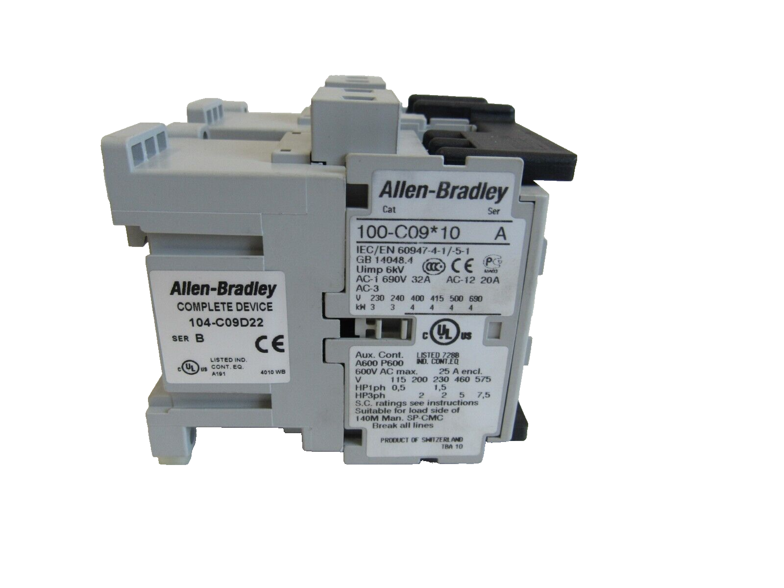 ALLEN BRADLEY 104-C09D22 REVERSING CONTACTOR SERIES B 100-C09D22 NEW, SURPLUS - Image 4