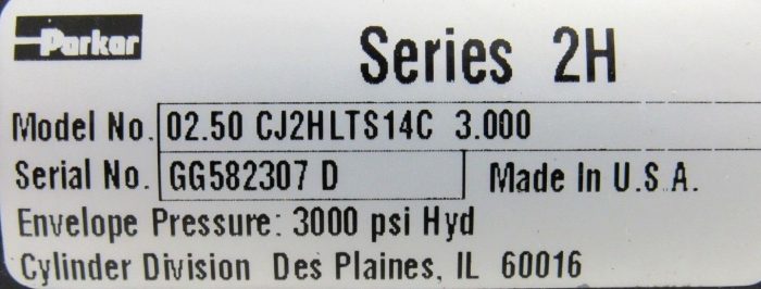 NEW PARKER 02.50-CJ2HLTS14C-3.00 HYDRAULIC CYLINDER 0250CJ2HLTS14C300 - Image 5
