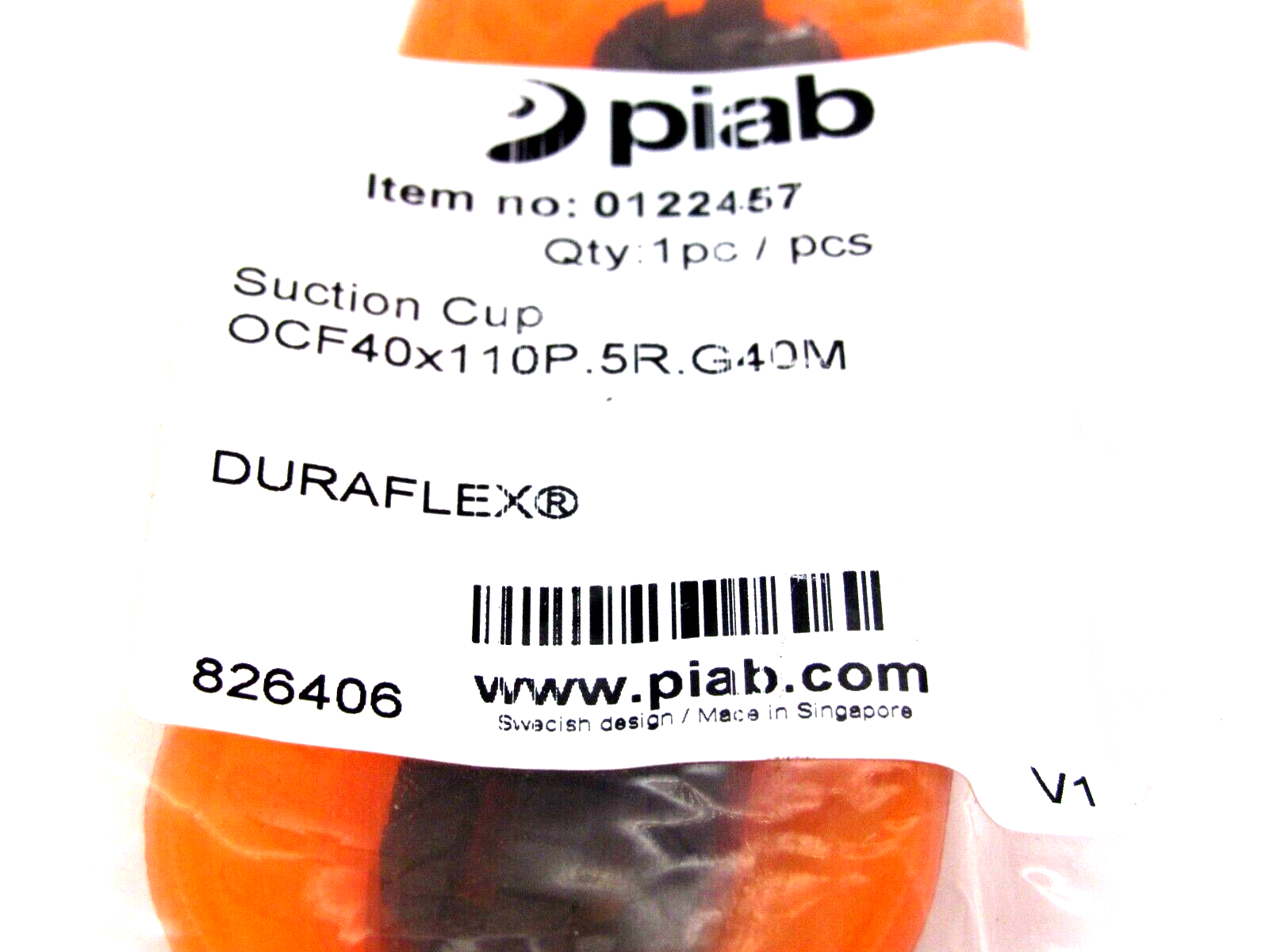 NEW PIAB OCF40x110P.5R.G40M SUCTION CUP 0122457 OCF40x110P5RG40M - Image 3