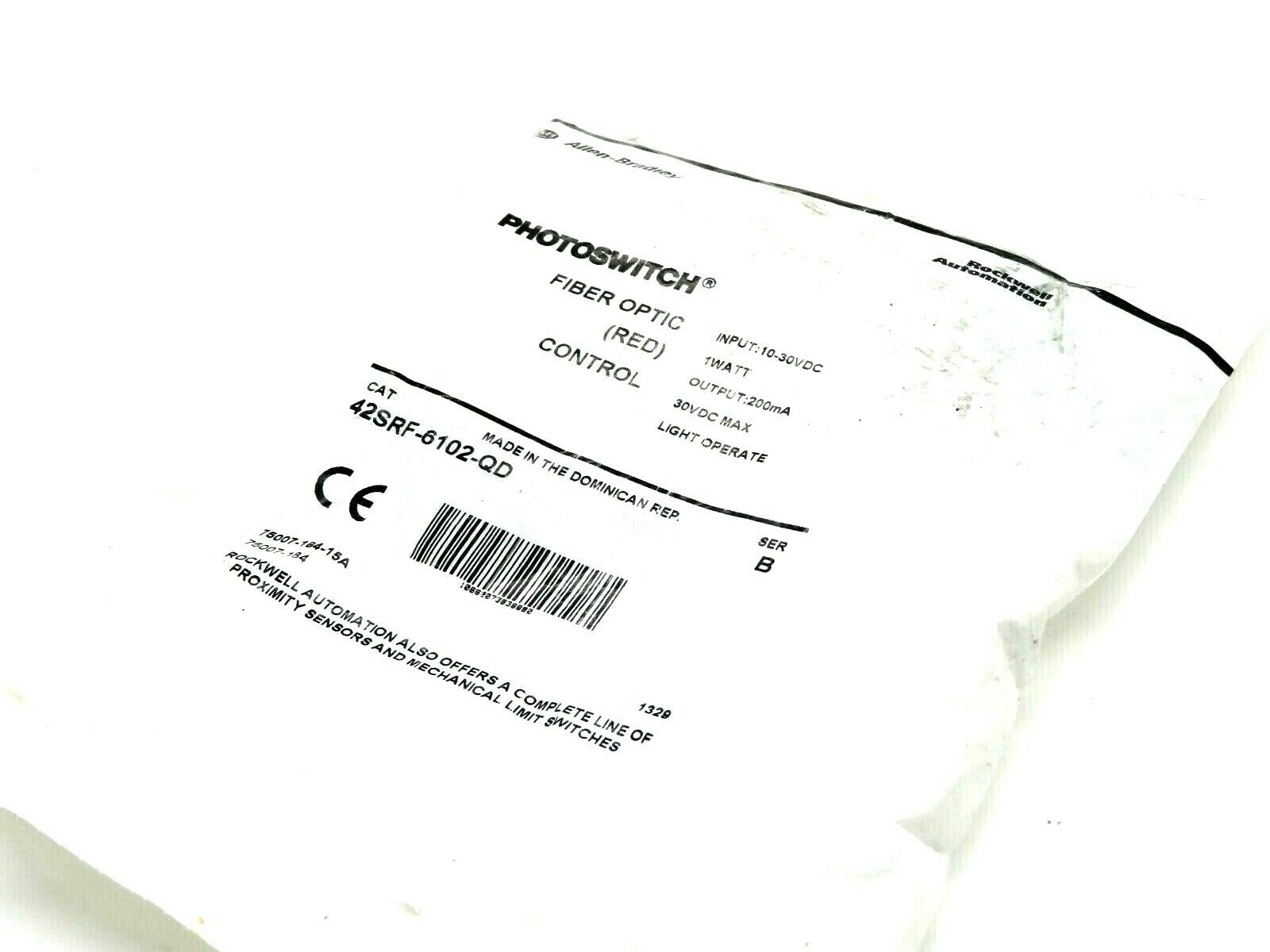 NEW SEALED ALLEN BRADLEY 42SRF-6102-QD FIBER OPTIC CONTROL SERIES B 42SRF610QD