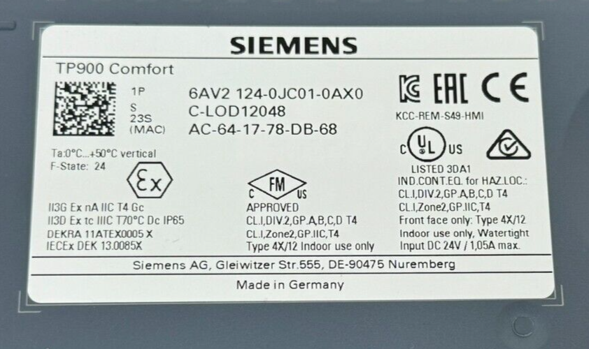 NEW SIEMENS 6AV2124-0JC01-0AX0 TP900 COMFORT PANEL 6AV2 124-0JC01-0AX0 - Image 5