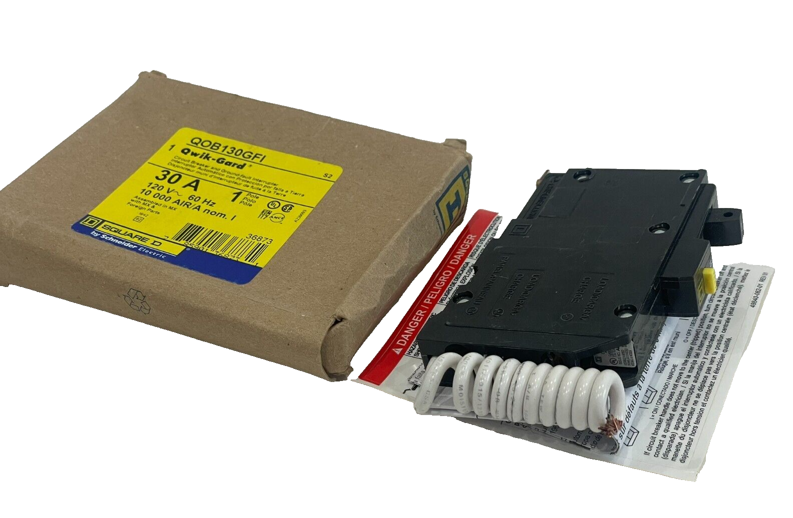 NEW SQUARE D QOB130GFI CIRCUIT BREAKER 30A 1POLE 120V 60HZ - Image 3