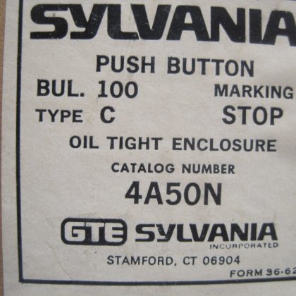 NEW SYLVANIA 4A50N PUSH BUTTON