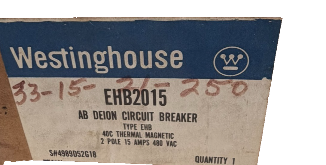 NEW WESTINGHOUSE EHB2015 CIRCUIT BREAKER 15AMPS 480VAC - Image 4