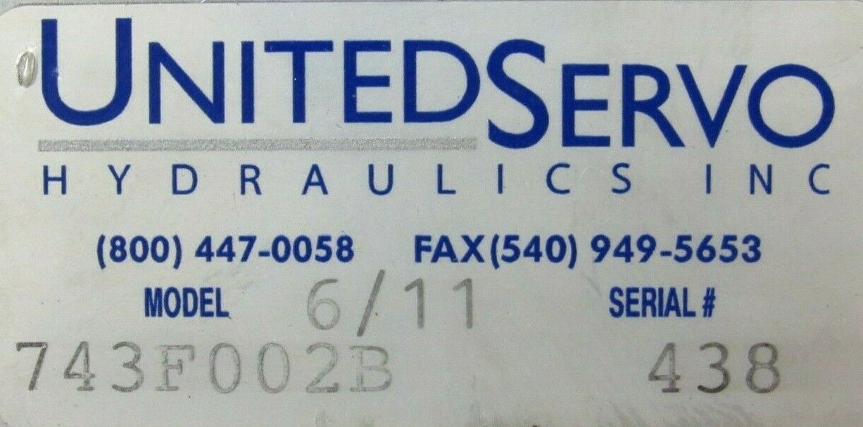USED MOOG UNITED SERVO 743F002B SERVO VALVE SB Industrial Supply, Inc.