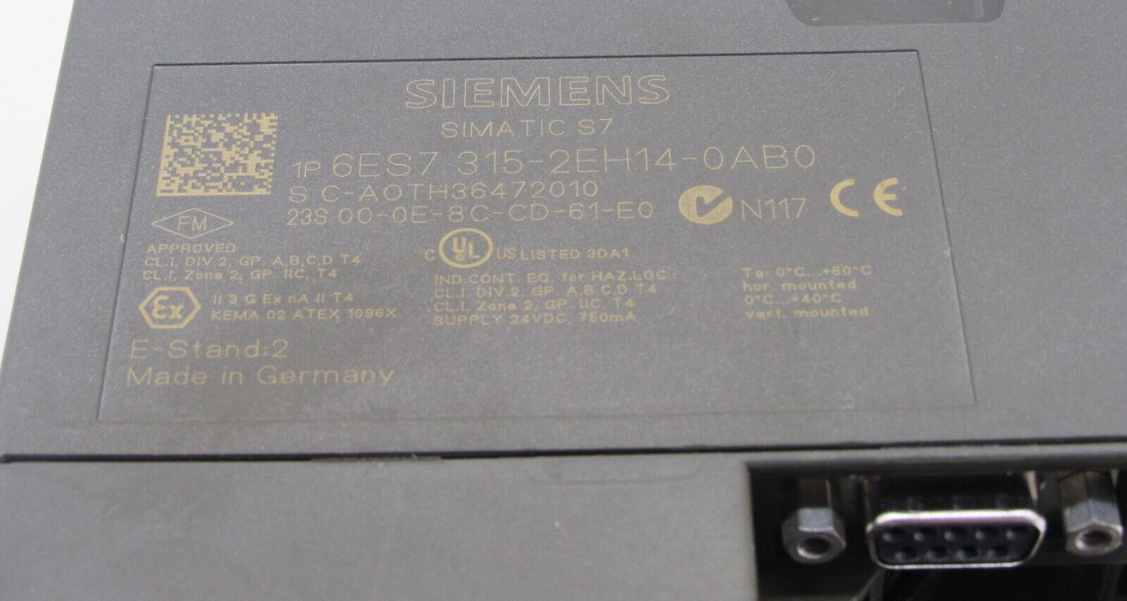 USED SIEMENS 6ES7 315-2EH14-0AB0 CENTRAL PROCESSING UNIT 6ES73152EH140AB0 - Image 3