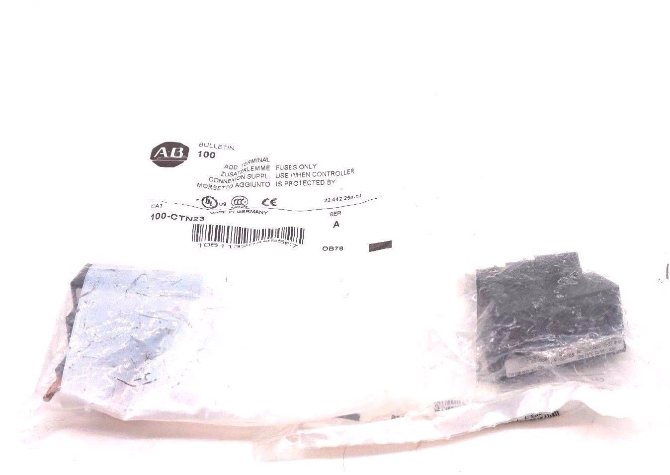 2 NEW ALLEN BRADLEY 100-CTN23 ADD TERMINAL SER.A 100CTN23