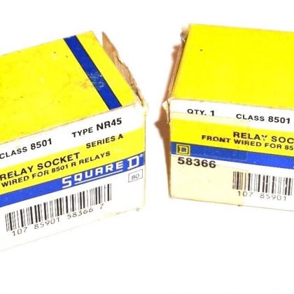 2 NEW SQUARE D 8501-NR45 RELAY SOCKETS 8501NR45