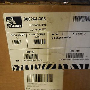 8 ROLLS NEW ZEBRA 800264-305  4000D LABELS 800264305