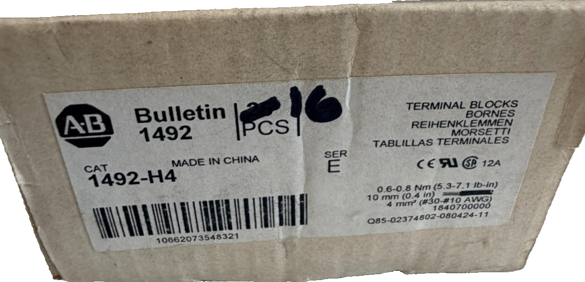 BOX OF 16 ALLEN BRADLEY 1492-H4 TERMINAL BLOCKS SER.E 1492H4 NEW, SURPLUS - Image 6