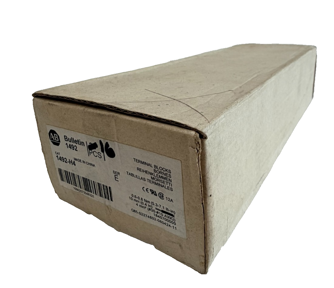 BOX OF 16 ALLEN BRADLEY 1492-H4 TERMINAL BLOCKS SER.E 1492H4 NEW, SURPLUS