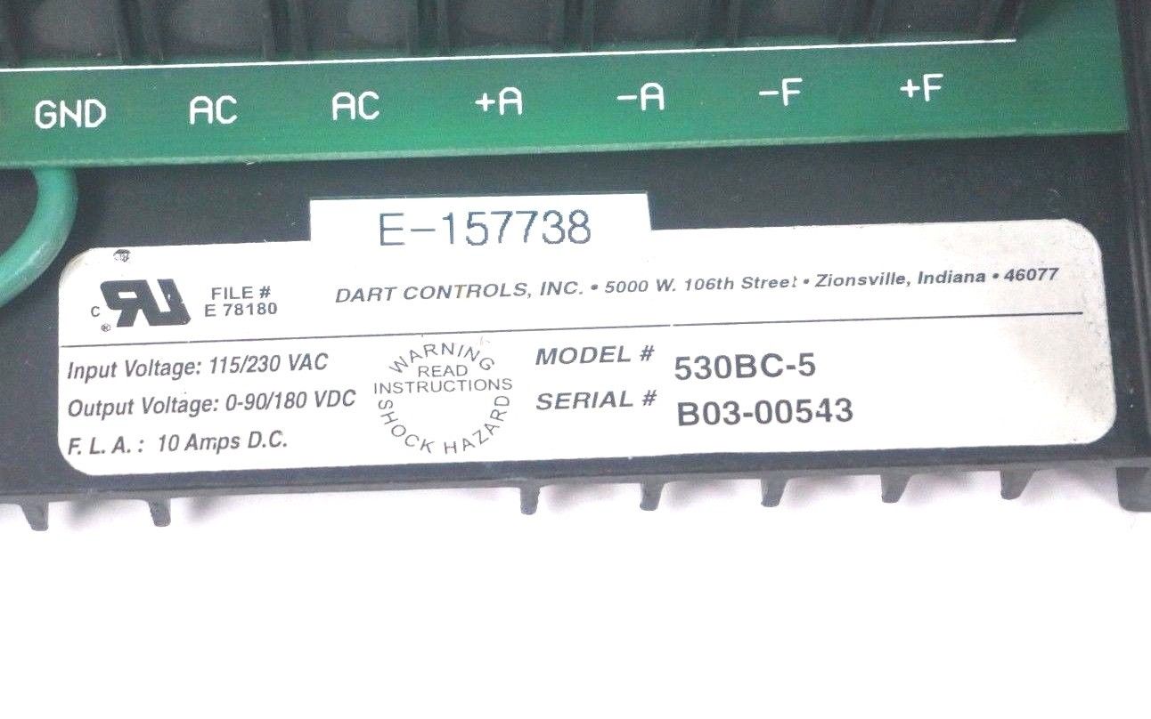 DART CONTROLS 530BC-5 DUAL VOLTAGE CONTROLLER 530BC5 REPAIRED 