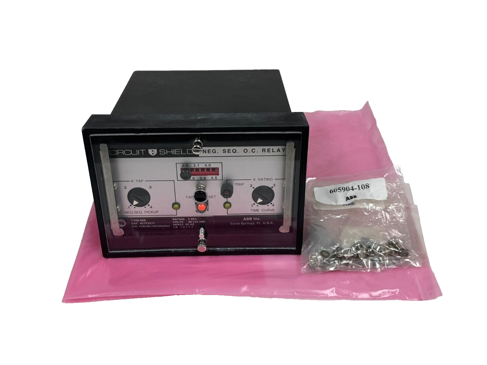 NEW ABB 427F2571 NEG. SEQ. O.C. RELAY TYPE: 46Q 5-SEC. 48/125VDC 60HZ