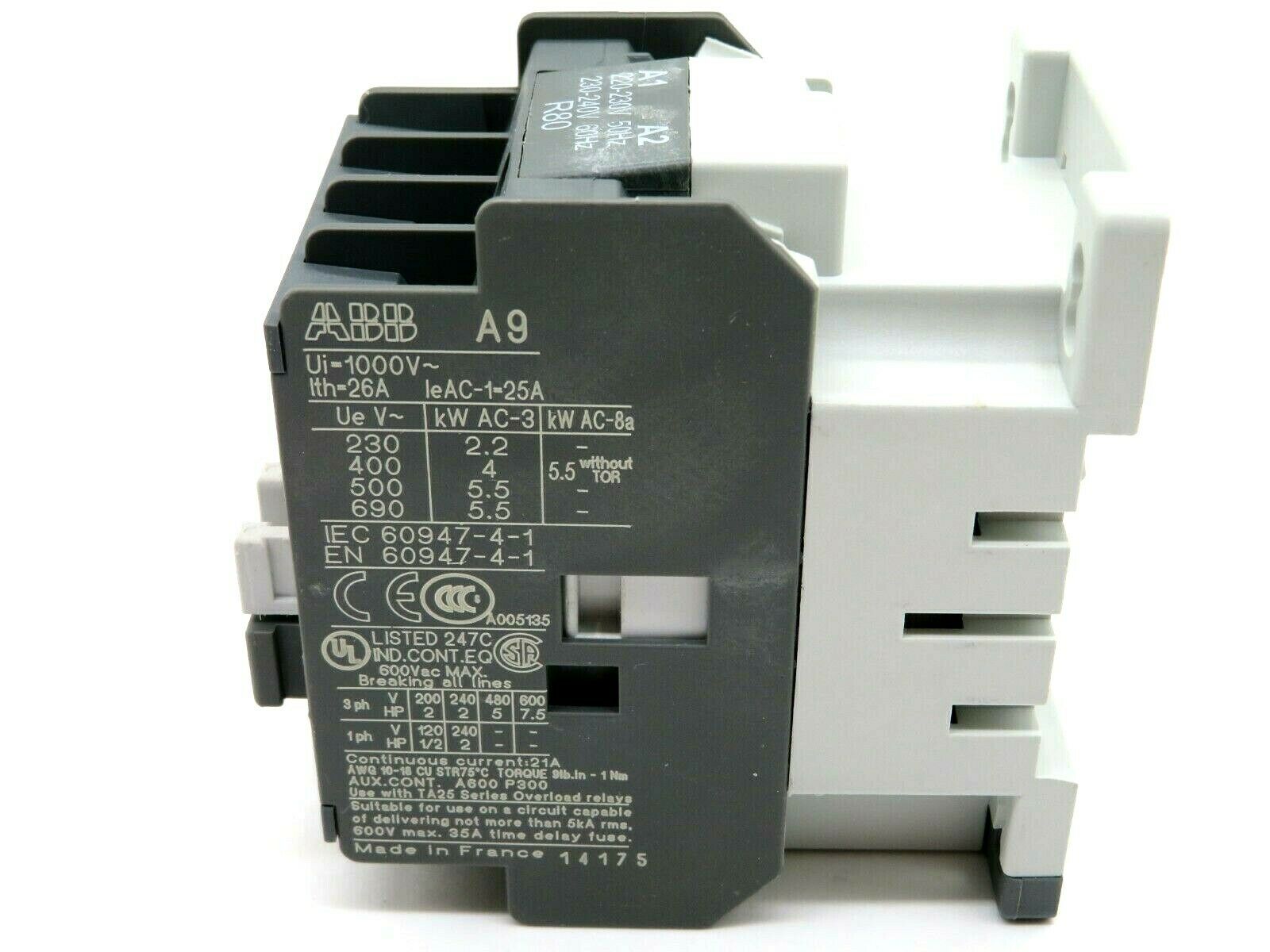 Details about   ABB A9-30-10 CONTACTOR W/CONTACT BLOCKS 
