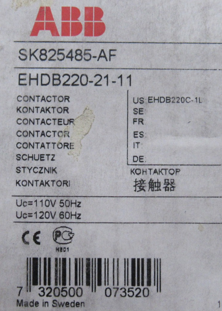 NEW ABB EHDB220-21-11 CONTACTOR SK825485-AF EHDB2202111 - Image 5