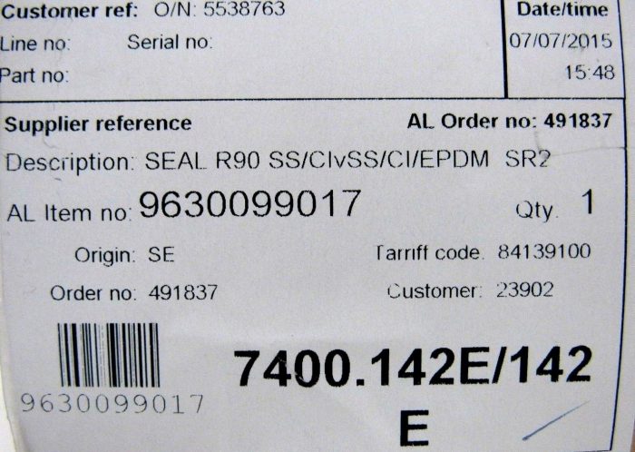 NEW ALFA LAVAL 9630099017 SEAL KIT R90 7400.142E/142 100036 R5630.061 100034 - Image 4