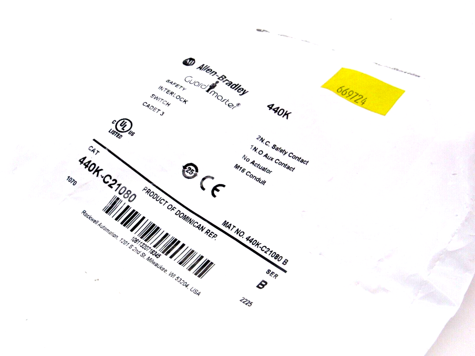 NEW ALLEN BRADLEY 440K-C21080 SAFETY INTERLOCK 440KC21080