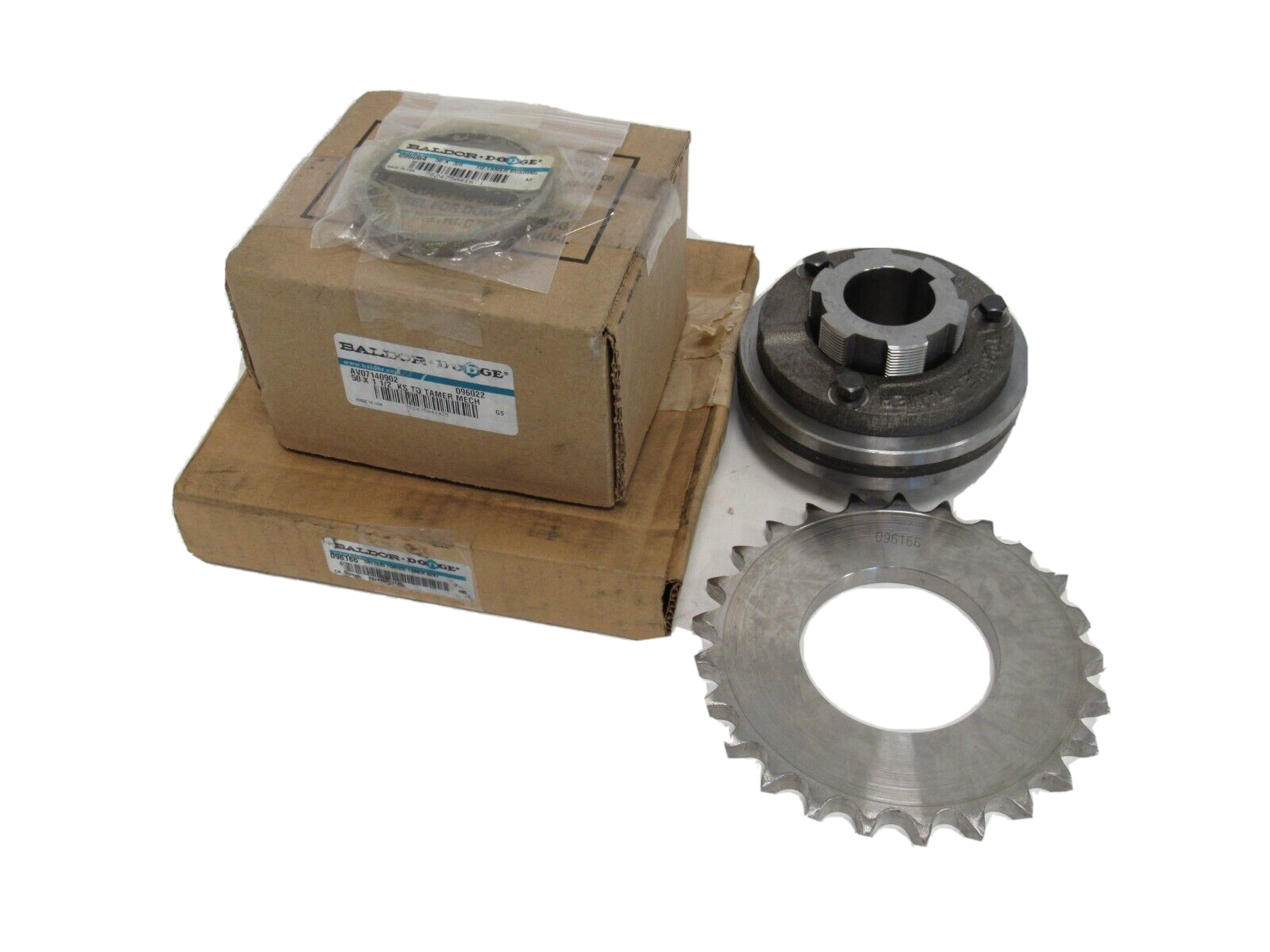 NEW BALDOR 096022 CLUTCH BRAKE 50X1-1/2IN WITH 096166 50TT625 SPROCKET 096064