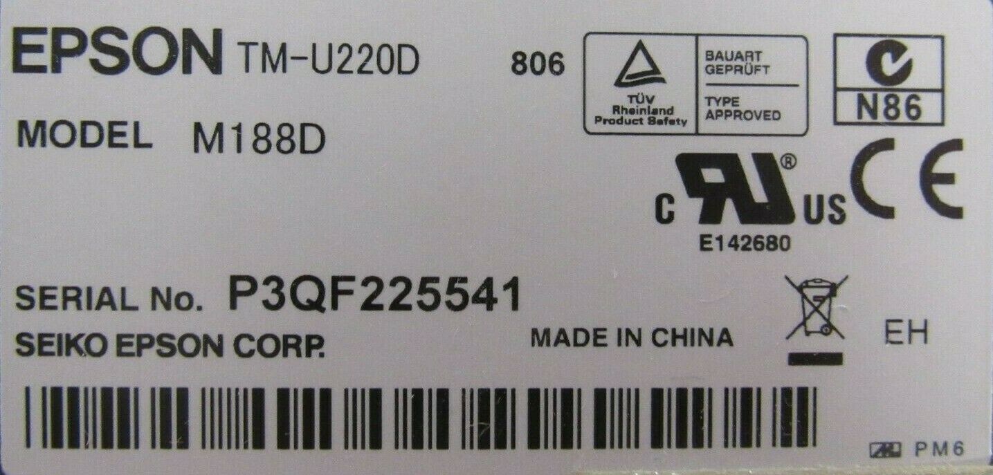 NEW EPSON TM-U220D-806 RECEIPT PRINTER ONLY (NO CABLES) TMU220D806 M188D - Image 6