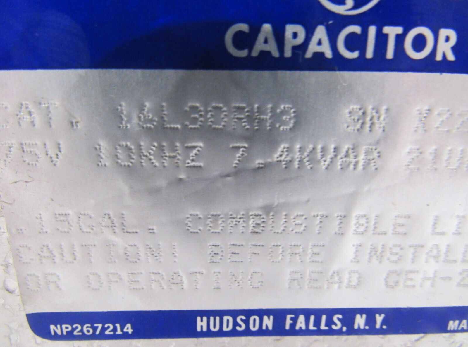 NEW GENERAL ELECTRIC 16L30RH3 CAPACITOR 75V 10KHZ 7.4KVAR - Image 5