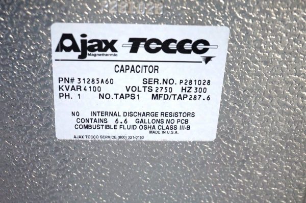 NEW GENERAL ELECTRIC 19L1037WA3 WATER COOLED CAPACITOR 31285A60 - Image 6